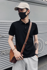 白色 2020街拍精神小伙修身polo衫男士短袖T恤 PL88-P35特 控价59图片