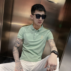 绿色 2020精神小伙修身polo衫男士短袖T恤 PL51-P48 控价68图片