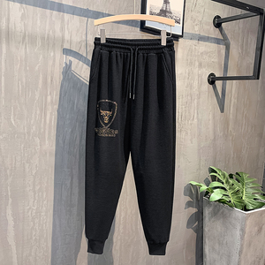 黑色挂拍2023秋装九分裤男青年束脚运动卫裤潮K8002-P65 控98图片