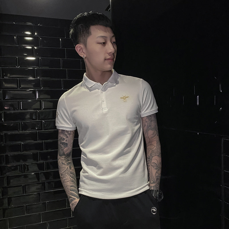 白色 2020精神小伙修身polo衫男士短袖T恤 PL50-P48 控价68图片