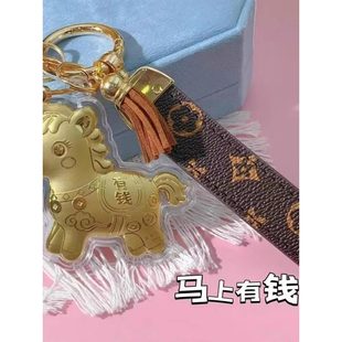 深圳水贝黄金999马上有钱20mg含金包包钥匙扣挂件可爱送女友