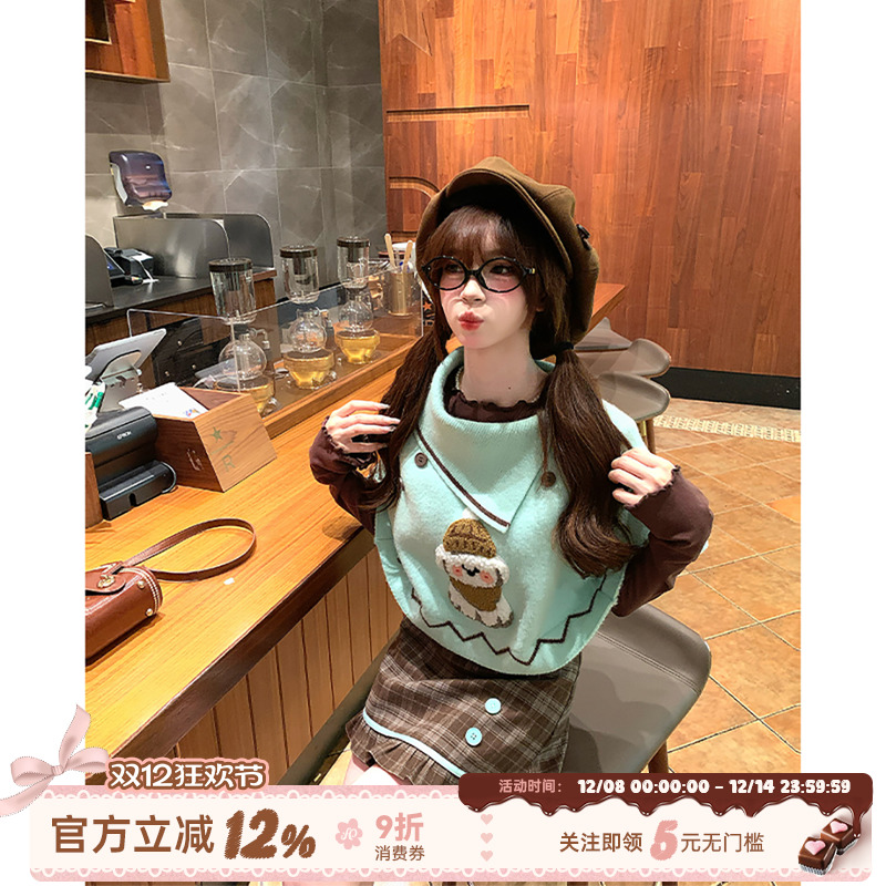 森系古着穿搭感女秋冬高领毛衣