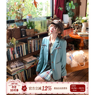 织物猪 青藤学妹 日系学院风西装女开学季穿搭校供感西服外套上衣