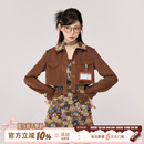 织物猪 美拉德穿搭复古吊带连衣裙女秋冬搭配一整套短裙 小熊焦糖