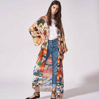 Beach sun protection bikini blouse, loose, large-sized long beach skirt, hot spring vacation swimsuit, paired with a shawl cardigan thumbnail 2