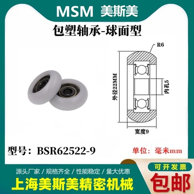 MSM圆弧球面包塑轴承尼龙滑轮