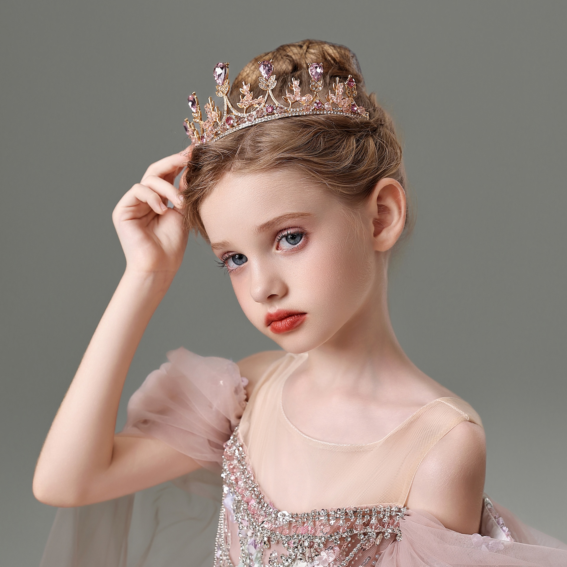 皇冠头饰儿童发饰公主粉色女童