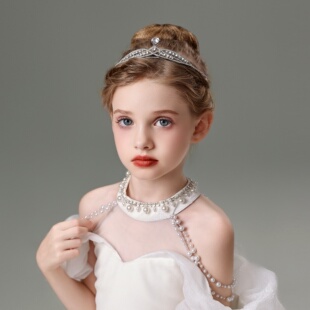 儿童发饰简约发箍皇冠女童生日公主裙花童头饰主持人钢琴演出配饰