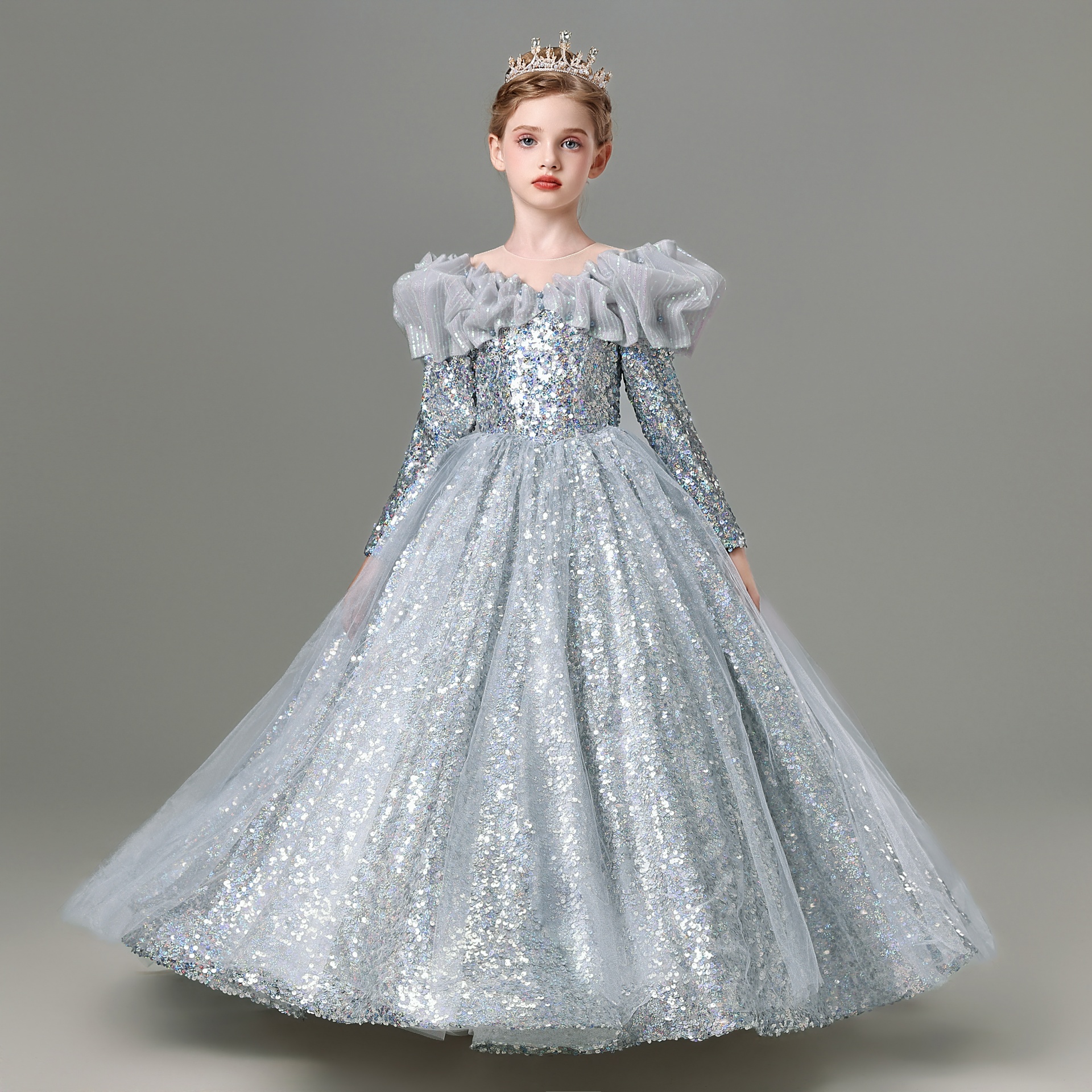 女童礼服公主裙钢琴演出服长袖