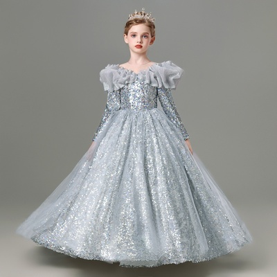 女童礼服公主裙钢琴演出服长袖