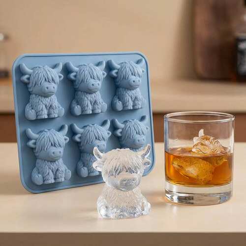 Silicone ice cube mold硅胶冰立方模具可爱的兔子跟迷你高地牛