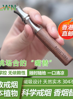 跨境爆款磁吸烟杆木质替烟棒实木加精钢辅助戒烟神器薄荷棉芯烟嘴
