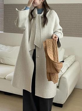 2025新款富家千金感双面羊绒大衣女韩系巨好看羊毛呢子外套秋冬季