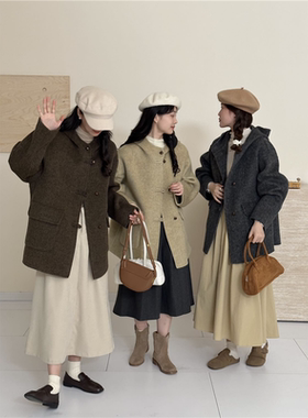 欧货连帽双面羊绒大衣女冬季新款高级感加厚骆驼绒蚕丝羊毛呢外套