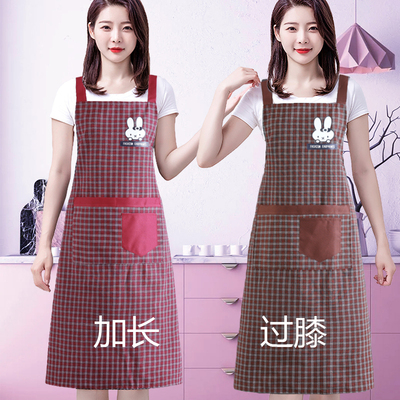雅尚格围裙棉布过膝防污耐磨围腰