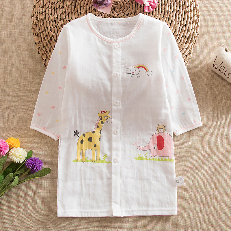 夏季婴儿纯棉加长睡袍睡衣宝宝睡袍儿童睡袍睡裙夏天空调房睡衣服