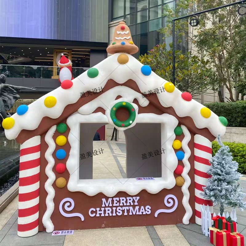 圣诞节姜饼人泡沫雕造型美陈道具氛围场景打卡布置装饰摆件网红