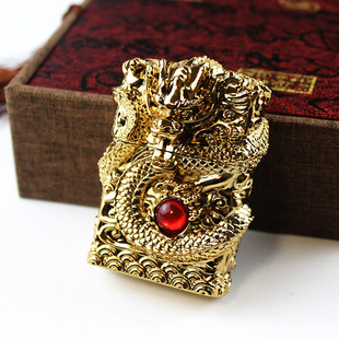 盔甲神龙龙头龙珠五面雕刻防风煤油打火机创意网红火机个性礼物