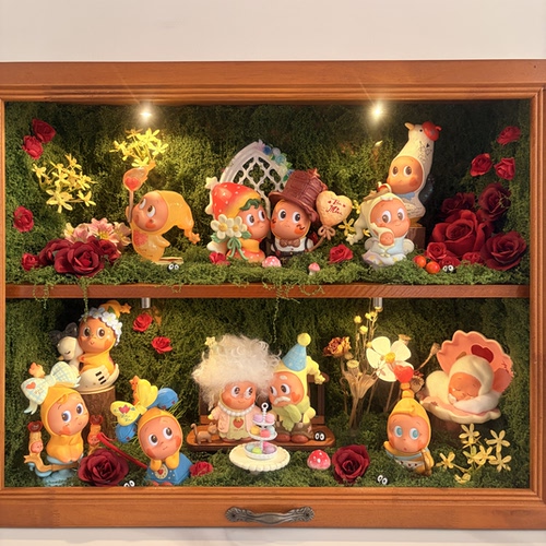 泡泡玛特星星人怦然心动盲盒造景材料包手办微缩场景展示盒配件
