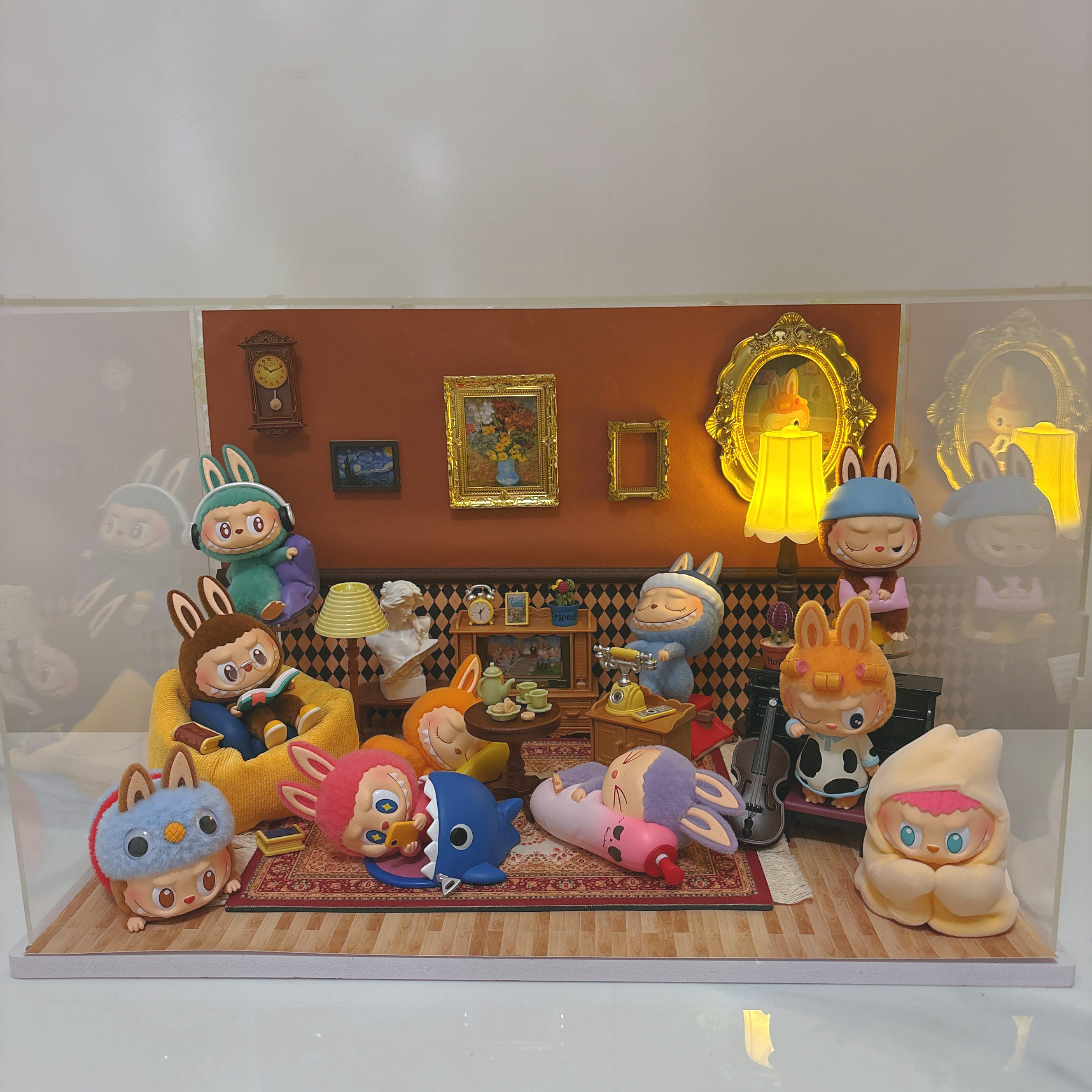 泡泡玛特拉布布凌晨一点盲盒造景材料包手办微缩场景展示盒配件图片