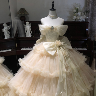 纯白誓约蜜桃白茶原创设计Lolita优雅浪漫花嫁礼服公主裙二团尾款