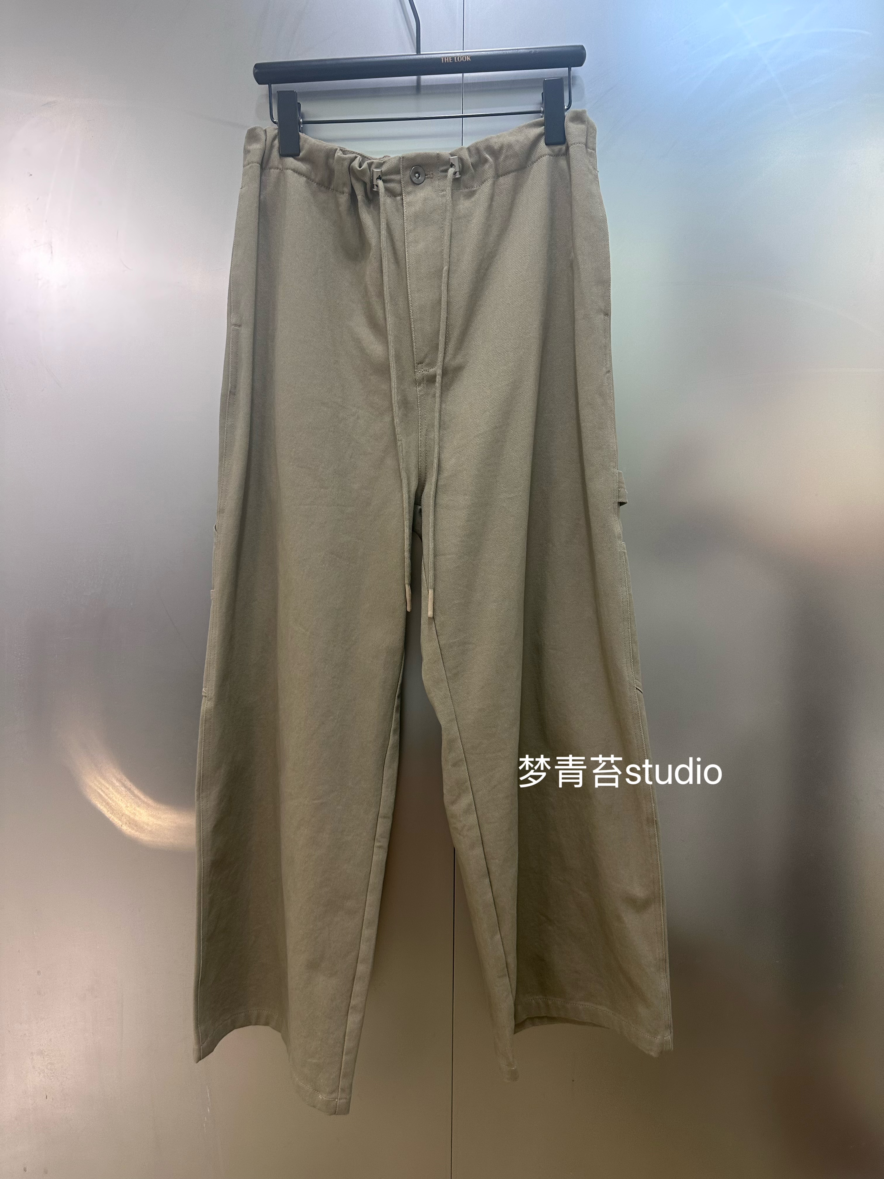 南油买手店2026新款高级感简约松紧腰系带直筒裤女宽松显瘦百搭