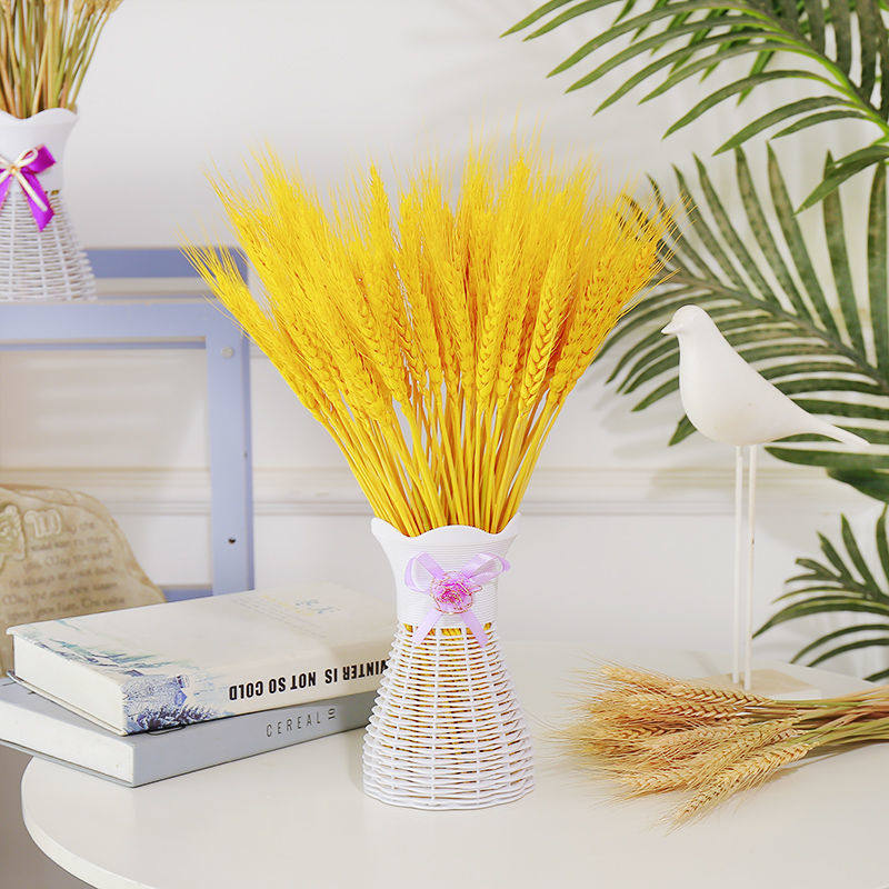 黄金麦穗干花大麦花束装饰客厅金色小麦送礼插花瓶仿真花摆件开业