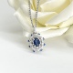 天然蓝宝石S925银时尚 吊坠