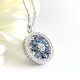 天然蓝宝石S925银罗盘吊坠