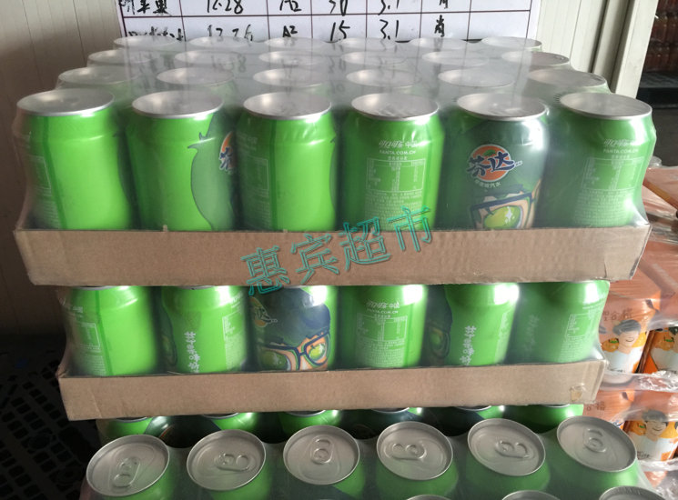 【超市发货】可口可乐芬达苹果味碳酸饮料330ml*24听罐装雪碧汽水