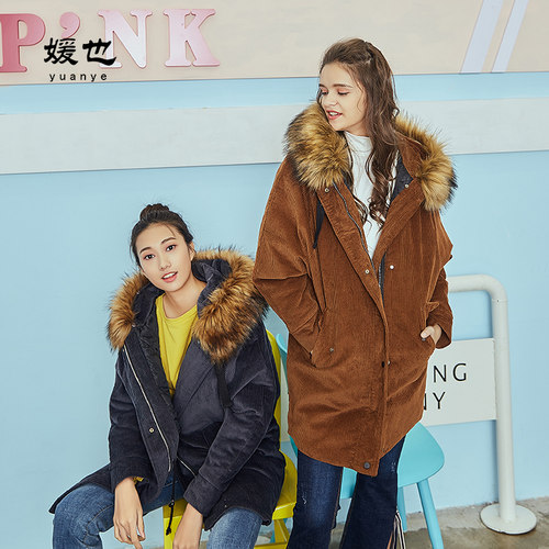 中长款棉服媛也淑女宽松