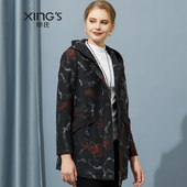 显瘦中长款 邢氏女装 新款 春秋风衣女 妈妈休闲外套 加厚大码