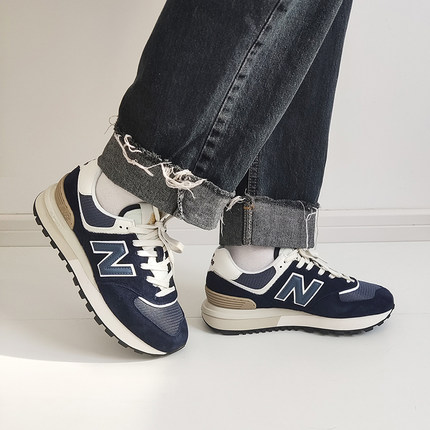 New Balance NB经典老爹鞋男女蓝白休闲运动跑步鞋U574LGBB/LGRN