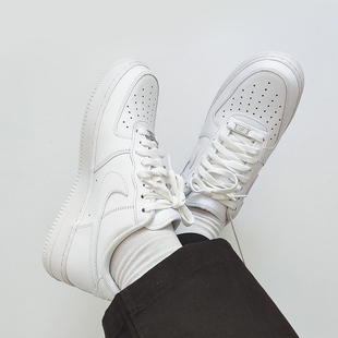 CW2288 Nike耐克Air 男子空军AF1黑白增高休闲板鞋 1经典 111 Force