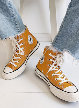 Converse匡威1970s经典落叶黄色高低帮男女帆布鞋162063C 162054C