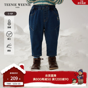 Kids小熊童装 加绒牛仔裤 秋冬季 男宝宝简约风时尚 款 TeenieWeenie