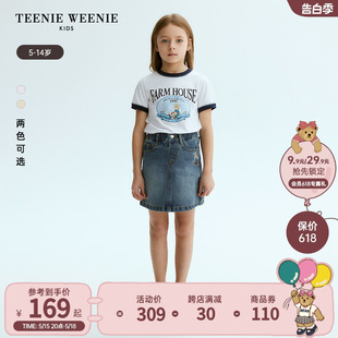 新款 TeenieWeenie 24夏季 T恤 Kids小熊童装 女童全棉圆领休闲短袖
