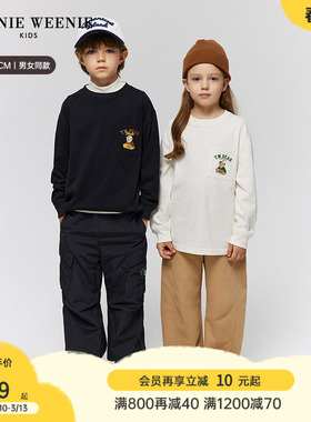 TeenieWeenie Kids小熊童装25年款秋季款男女童印花T恤长裤套装