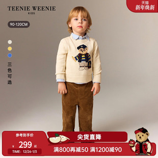 秋冬男宝宝可爱纯棉套头毛衣 25年新款 TeenieWeenie Kids小熊童装