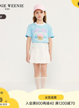 TeenieWeenie Kids小熊童装25年款女童休闲印花短袖棉T恤打底衫