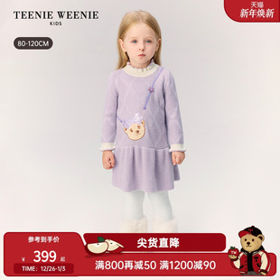 针织衫 TeenieWeenie 秋冬女宝宝长袖 25年新款 连衣裙 Kids小熊童装