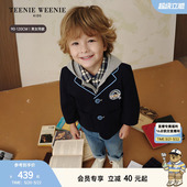 男女宝学院风假两件连帽外套 26春新款 TeenieWeenie Kids小熊童装