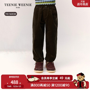 秋冬男童棉弹灯芯绒加绒长裤 25年新款 Kids小熊童装 TeenieWeenie