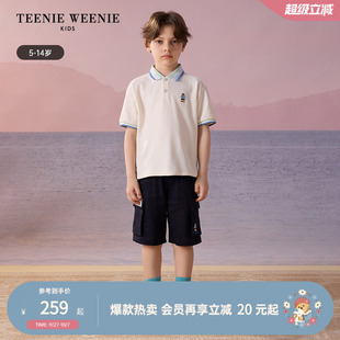 polo衫 TeenieWeenie 男童撞色翻領短袖 新款 Kids小熊童裝 25年夏季