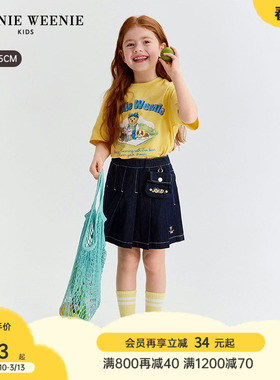 TeenieWeenie Kids小熊童装26年夏新款女童休闲印花短袖纯棉长T恤