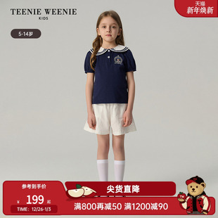 T恤打底衫 TeenieWeenie 女童撞色海军领短袖 25年新款 Kids小熊童装