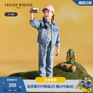 新款 25年夏季 女童印花翻领牛仔外套 Kids小熊童装 TeenieWeenie