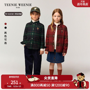 格纹衬衫 TeenieWeenie 秋冬男女童宝宝经典 25年新款 Kids小熊童装
