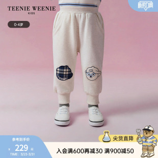男宝宝可爱熊头贴布卫裤 TeenieWeenie 舒适秋季 时尚 Kids小熊童装