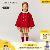 秋冬季 25年款 女宝宝羊毛混纺毛呢斗篷 Kids小熊童装 TeenieWeenie